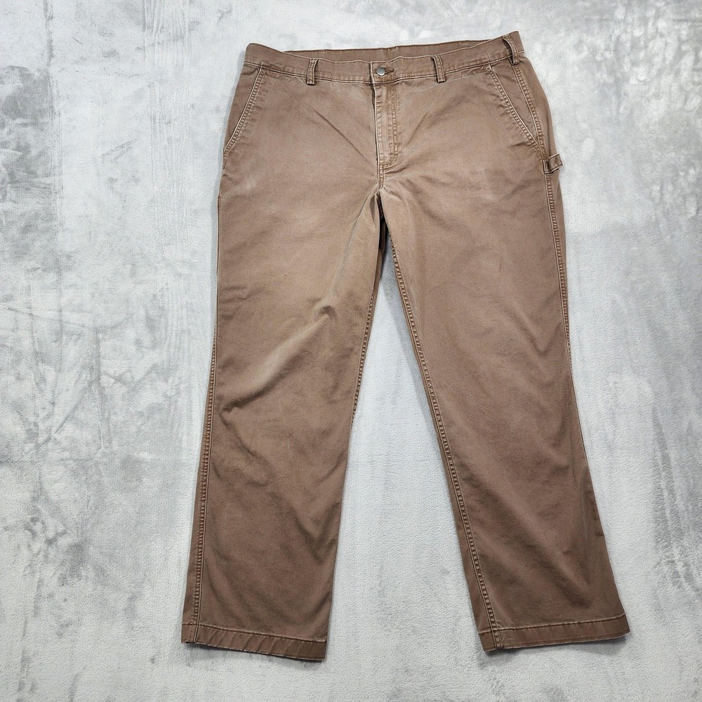 Duluth Trading Pants Mens 42x32 Beige‎ 40 Grit Carpenter Straight Leg Workwear